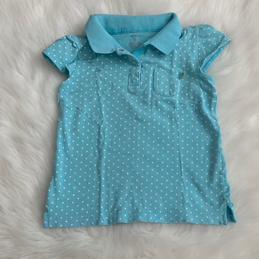 Carter's Light Blue Polka Dot Polo